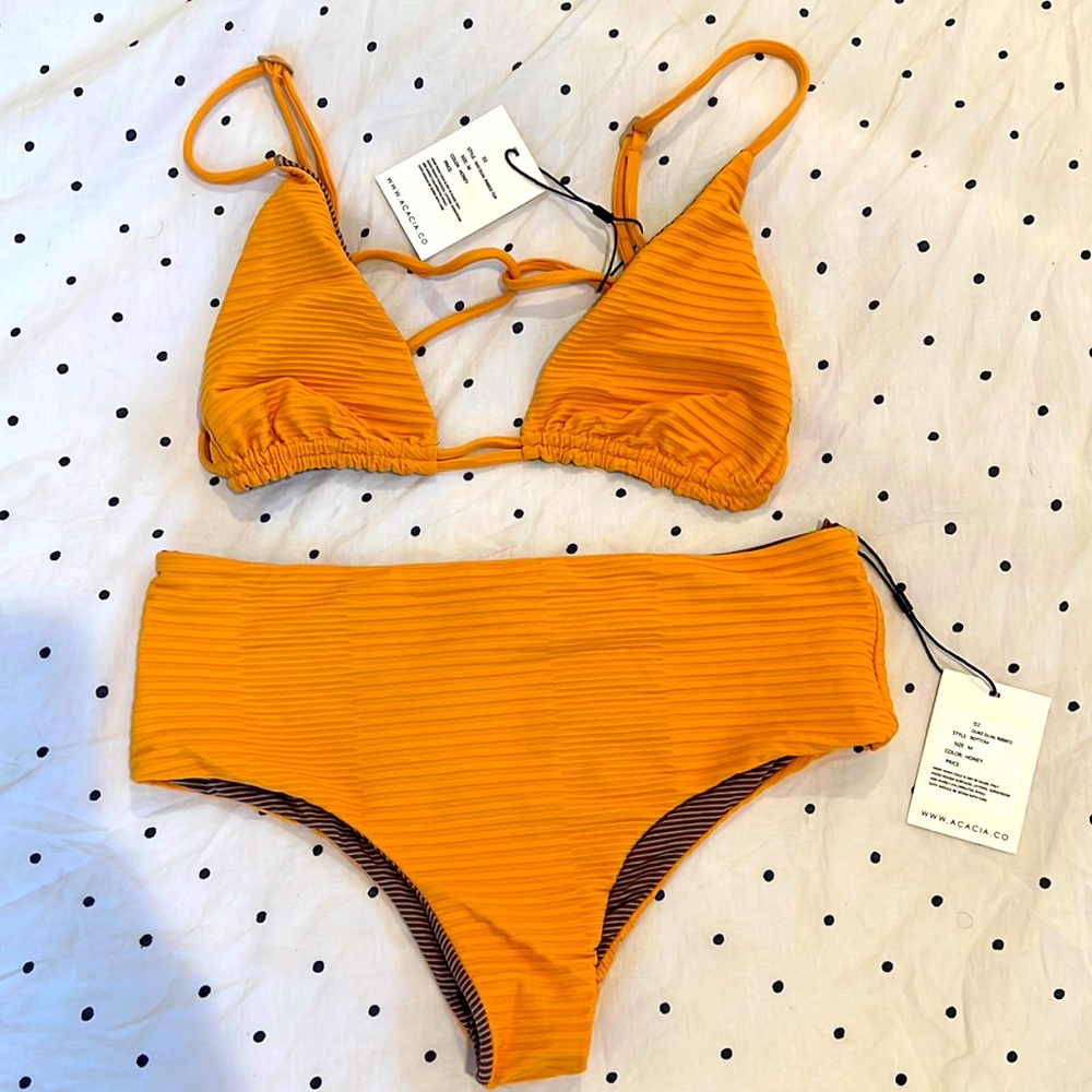 NEW Acacia SET  Duke Dual Ribbed bottom and GiGi Dual Ribbed Top in Honey Medium